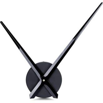 OEM Reloj De Pared Grande Con Manecillas, 31,5 Cm, Negro Sencillo, Sin N&uacute;meros, Mecanismo De Reloj Sin Marco Para Armar Uno Mismo Con Manecillas Largas - 