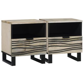 Berkfield Home Bedside Tables 2 pcs White & black 40 x 33 x 46 cm
