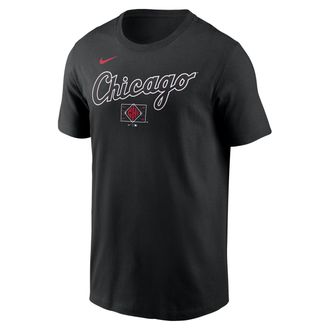 Nike Chicago White Sox City Connect Wordmark Nike Mens MLB T-Shirt in Black | N19900ARX-UUL
