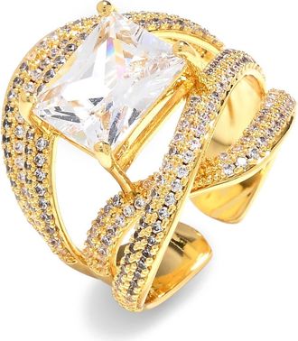 Eye Candy Los Angeles Cubic Zirconia Statement Ring in Gold at Nordstrom Rack