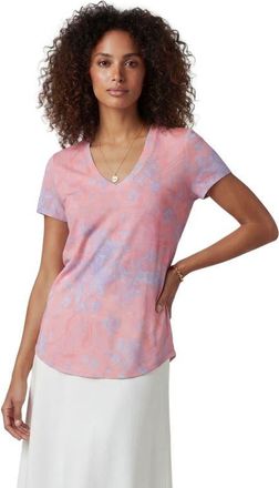 Lords of Harlech Paisley Explosion Womens V-neck Printed Top in Paisley Explosion Coral at Nordstrom, Size X-Large