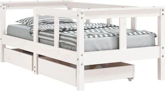 vidaXL Estructura Cama Ni&ntilde;os Con Cajones Madera Pino Blanco 70x140 Cm Vidaxl