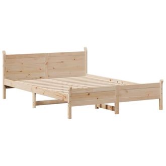 Berkfield Home Decorative Bed Frame without Mattress 140x190 cm Solid Wood Pine in Light Brown