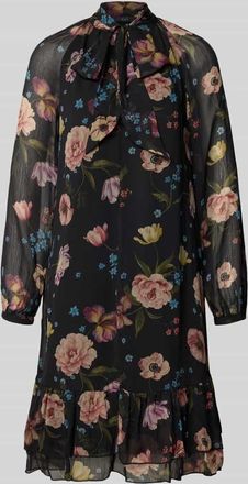 Oui Knielanges Kleid mit Schluppe in Black, Gr&ouml;&szlig;e 34