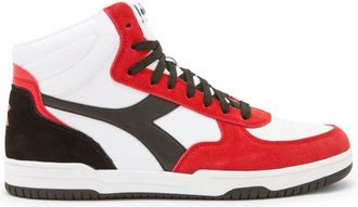 Diadora Hoge Top Sneakers Wit/Rood/Zwart - Heren - Sneakers - Veelkleurig - 43 EU - Schoenen