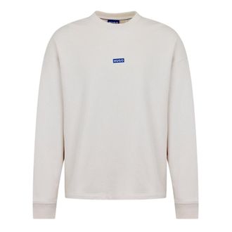 HUGO BOSS Hugo Heren Logo Sweatshirt (Wit/blauw)