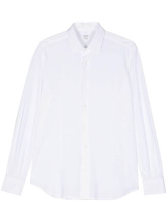 Mazzarelli Katoenen overhemd met tonale stiksels - Wit