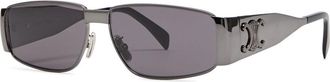 Celine Triomphe Rectangle-frame Sunglasses - Black - One Size