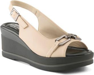 Spring Step Tamra Wedge Slingback Sandal in Beige at Nordstrom, Size 9.5-10Us
