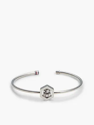 Tommy Hilfiger Pulsera de acero inoxidable con cristales