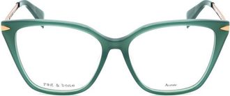 Rag & Bone Ladies Green Rectangular Eyeglass Frames RNB3005