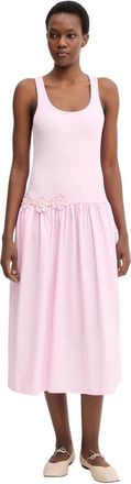 Stine Goya Rib Casual Tank Midi Jurk - Dames - Casual kleedjes - Roze - S - Katoen - Kleedjes