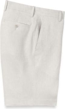 Paul Fredrick Linen Chambray Twill Flat Front Shorts in Ivory at Nordstrom, Size 37