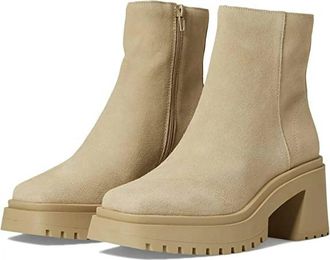 Steve Madden Fella Boot Womens 7.5 Beige Leather Square Toe Ankle Bootie KHD700