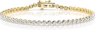 The Diamond Store Diamond Tennis Bracelet 2.00ct H/Si Rubover Set in 18K Gold