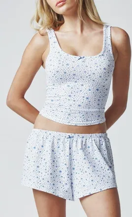 Florence By Mills Tank Top & Shorts Pajama Set in Stardust at Nordstrom, Size Xx-Large