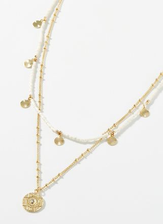 Simons Womens Golden mandala necklace
