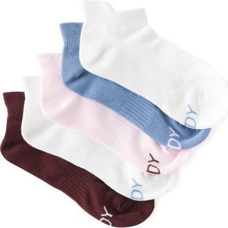 Cotton On Womens Active Body 5Pk Ankle Sport Sock in Choc Plum Multi at Nordstrom