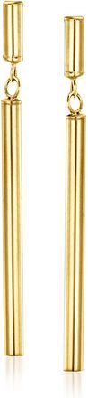 RS Pure by Ross-Simons Italian 14kt Yellow Gold Cylinder-Link Drop Earrings