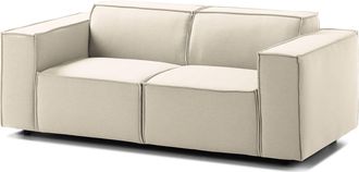 Studio Copenhagen home24 Sofa Kinx 2-Sitzer Altweiß Strukturstoff 189x72x96 cm (BxHxT) Modern