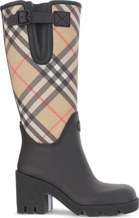 Burberry 60 mm geruite laarzen - Zwart