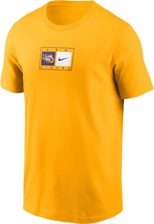 Nike LSU Campus Logo Swoosh Nike Mens College T-Shirt in Yellow | N19976ILSN-4B6