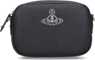 Vivienne Westwood Anna Shoulder Bag In Black Cotton Blend