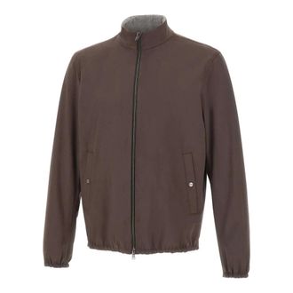 Herno Light Jackets, male, Brown, Size: 2XL Suede-Effect Jacket