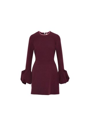 Roksanda Ilincic Burgundy Bell-Cuff Mini Dress Size XS
