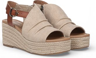 Blowfish Womens Brown Beige Wedge Slingbacks Heel Sandals - Amira