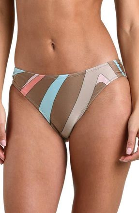 L'agence Nicole Abstract Swirl Bikini Bottoms in Brown Multi at Nordstrom, Size X-Large