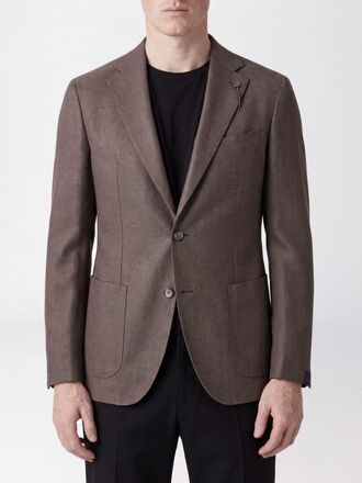 Santaniello Classic Single-Breasted Blazer in Wool Blend with Patch Pockets