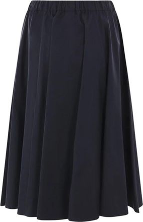 Aspesi Navy Blauwe Cirkelrok - Dames - Midirokken - Blauw - XS - Katoen - Rokken