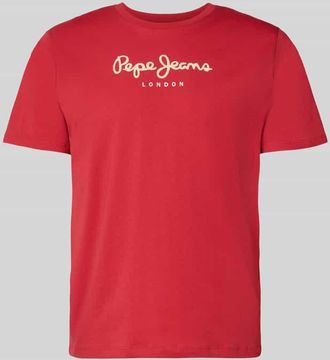 Pepe Jeans London Regular Fit T-Shirt aus reiner Baumwolle Modell EGGO in Rot, Gr&ouml;&szlig;e XXL
