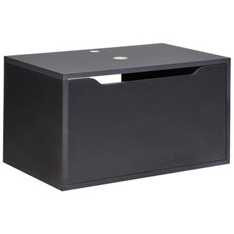 Beliani Mueble Para Lavabo De Pared Negro Petrolina