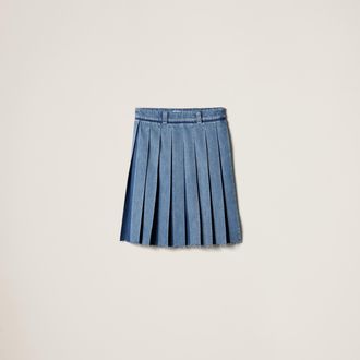 Miu Miu Pleated denim skirt
