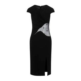 Givenchy Midi Dresses, female, Black, Size: XS Black Draped Dress Elegant Chic