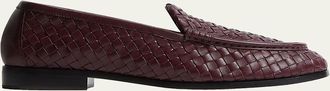 Bottega Veneta Mens Silenzio Intrecciato Nappa Leather Loafers