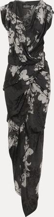 Vivienne Westwood River Dress Devore Jersey Grey-flowers XS Women