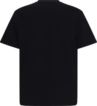 Jil Sander Mens Crewneck Cotton T-Shirt With Printed Logo Black T-Shirts And Polos