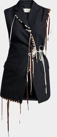 Dries Van Noten Bimbila Laced Tailored Vest