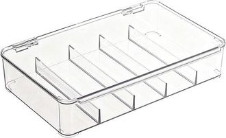 OEM Caja Transparente Para Guardar Gafas Con Tapa Y 5 Compartimentos (26,8 X 18,5 X 6 Cm)