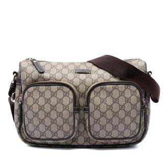Gucci Pre-owned Gucci GG Supreme Double Pocket Crossbody Unisex C10CHB47AWFMDRNF