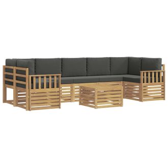 vidaXL Conjunto De Sof&aacute;s De Exterior 8 Uds. Blanco Y Antracita Vidaxl