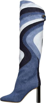 Maisons Skorpios Aurora Hoge Hak Laarzen - Dames - Laarzen met Hak - Blauw - 38 EU - Leer - Schoenen