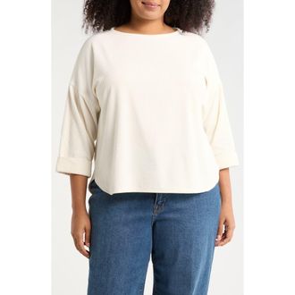 Max Studio Corduroy Knit Top in Cream at Nordstrom Rack, Size 1 X