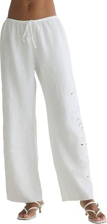 Bella Dahl Side Embroidery Linen Beach Pant