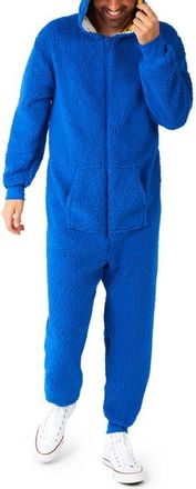 OppoSuits Sesame Street Cookie Monster Hooded Long Sleeve Fleece Jumpsuit in Blue at Nordstrom, Size Xx-Large