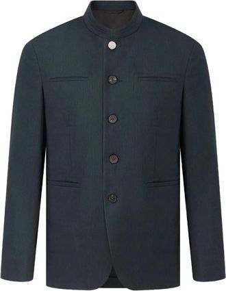 Shanghai Tang five-button wool blazer - Green