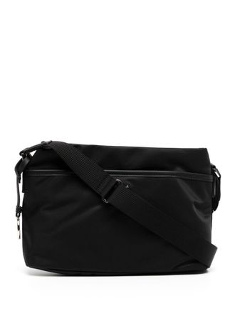 agn&egrave;s b. zipped leather-trim crossbody bag - women - Calf Leather/Nylon - OS - Black